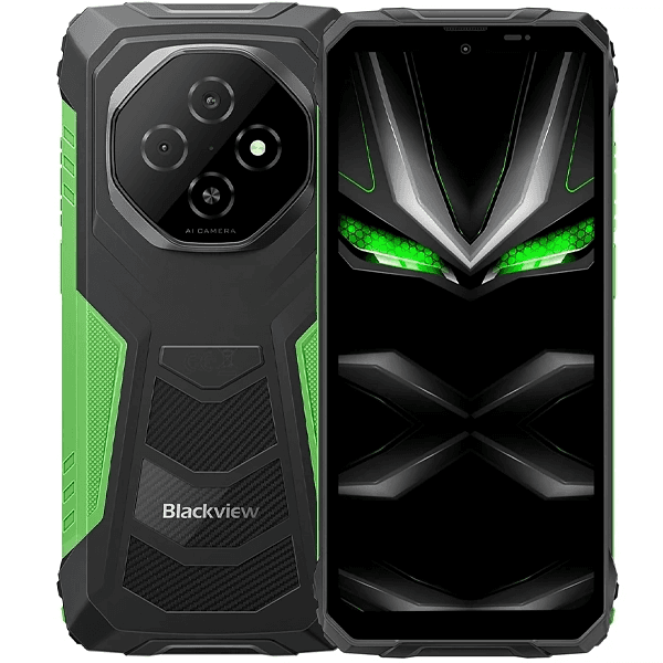 Anúncio: Celular Blackview Fort 1 / Dual SIM / 128GB / 4GB RAM / 6.56" / 16MP + 2MP - 8MP / Android 15 - Preto/Verde