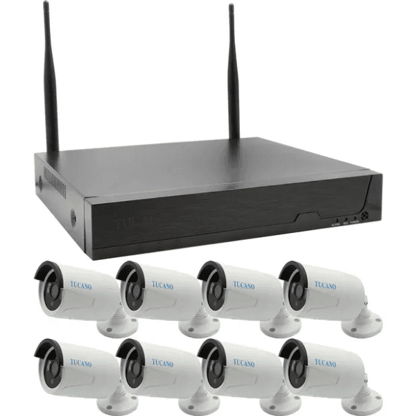 Anúncio: Kit Camera de Segurança Tucano TC-WF08 5G / DVR / 8 Cameras / 8 Canais - Branco/Preto