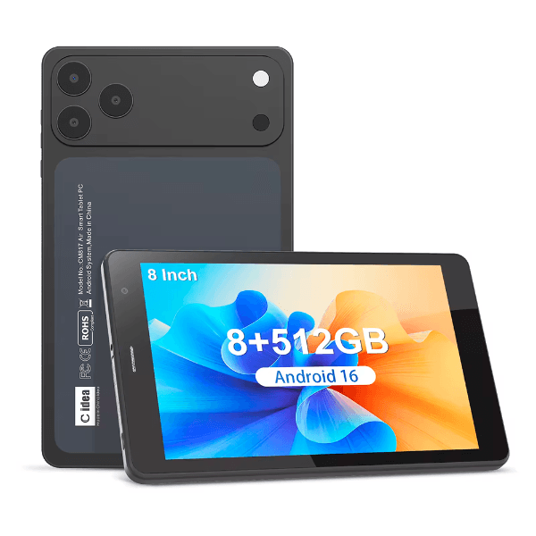 Anúncio: Tablet C Idea CM817 Air / 8GB / 512GB / WiFi / Bluetooth / GPS / 5G / 8" / 5MP - 8MP / Android 16 - Preto