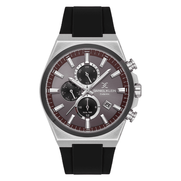 Anúncio: Relogio Analógico Masculino Daniel Klein DK.1.14348-5 Exclusive Gent / Pulseira de Silicone - Preto/Prata/Vinho