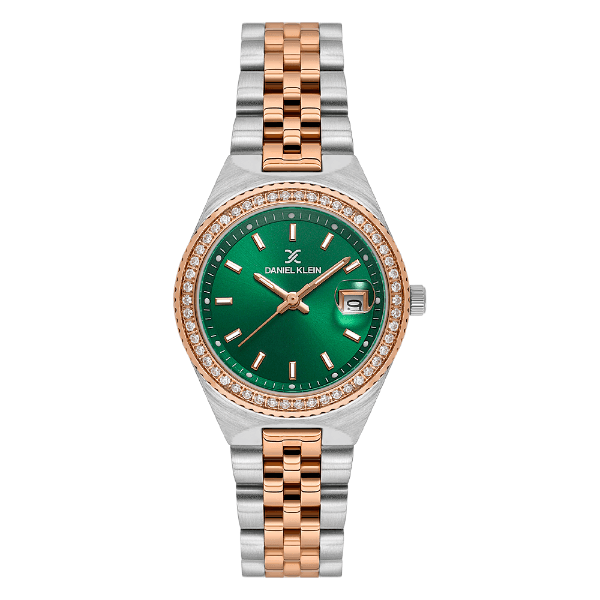 Anúncio: Relogio Analogico Feminino Daniel Klein DK.1.14304-7 Premium Ladies / Pulseira de Aço Inoxidável - Prata/Rose Gold/Verde