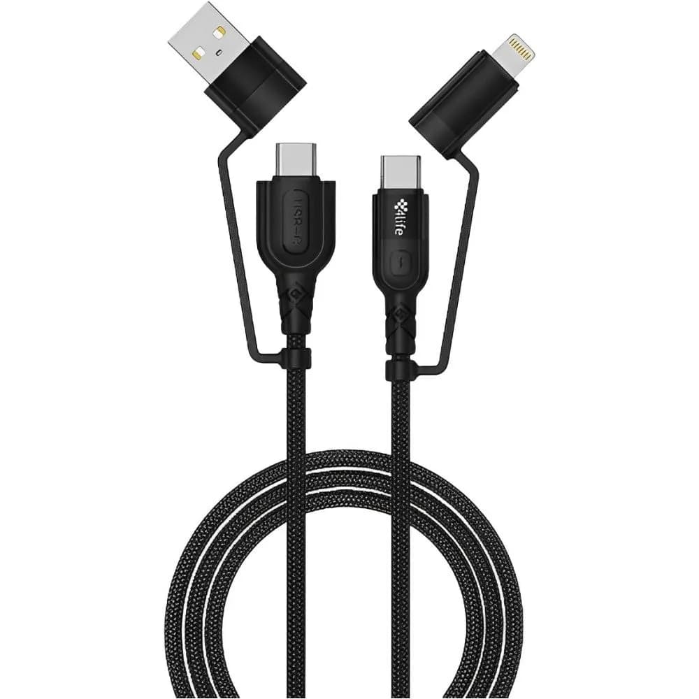 Cabo 4LIFE FL4160CCALB USB/USB-C/Lightning 1M Preto
