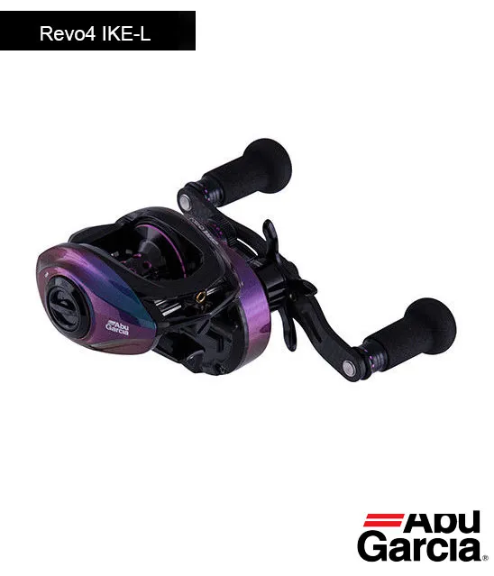Carretilha de Pesca Abu Garcia Revo Ike Rev04-Ike-L Aço Inoxidável 11ROL 6:6:1 Esquerda Fricção (Drag) 24 Lb/10.8 Kg Preto