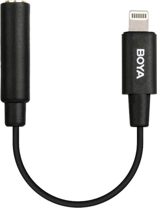 Adaptador Boya By-K3 para Microfone 3.5Mm Trs Fêmea para Lightning Macho