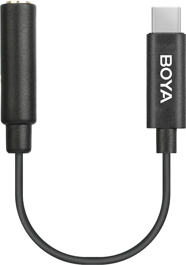 Adaptador Boya By-K4 para Microfone 3.5Mm Fêmea para USB-C Macho