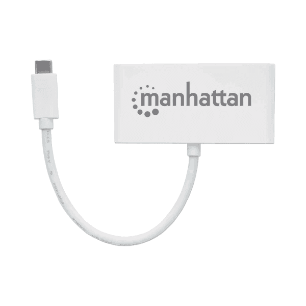 Hub USB-C Manhattan 3 Em 1 / 3X USB-A / 1X USB-C - Branco