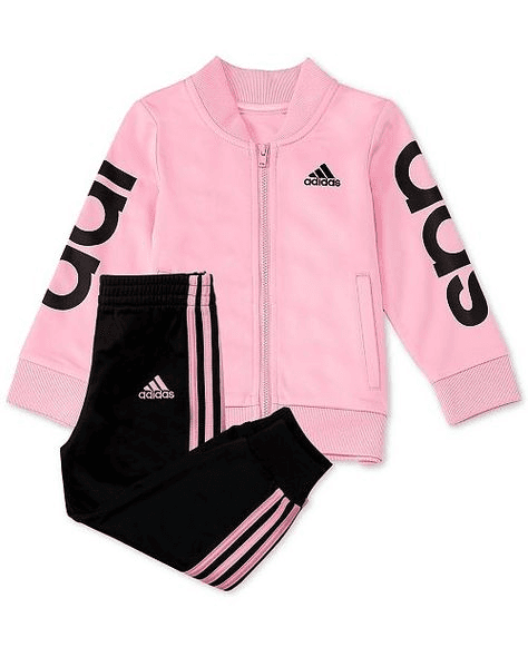 Conjunto Adidas Campera+pantalon Niña Kb9573 Rosa/negro (T) 6M