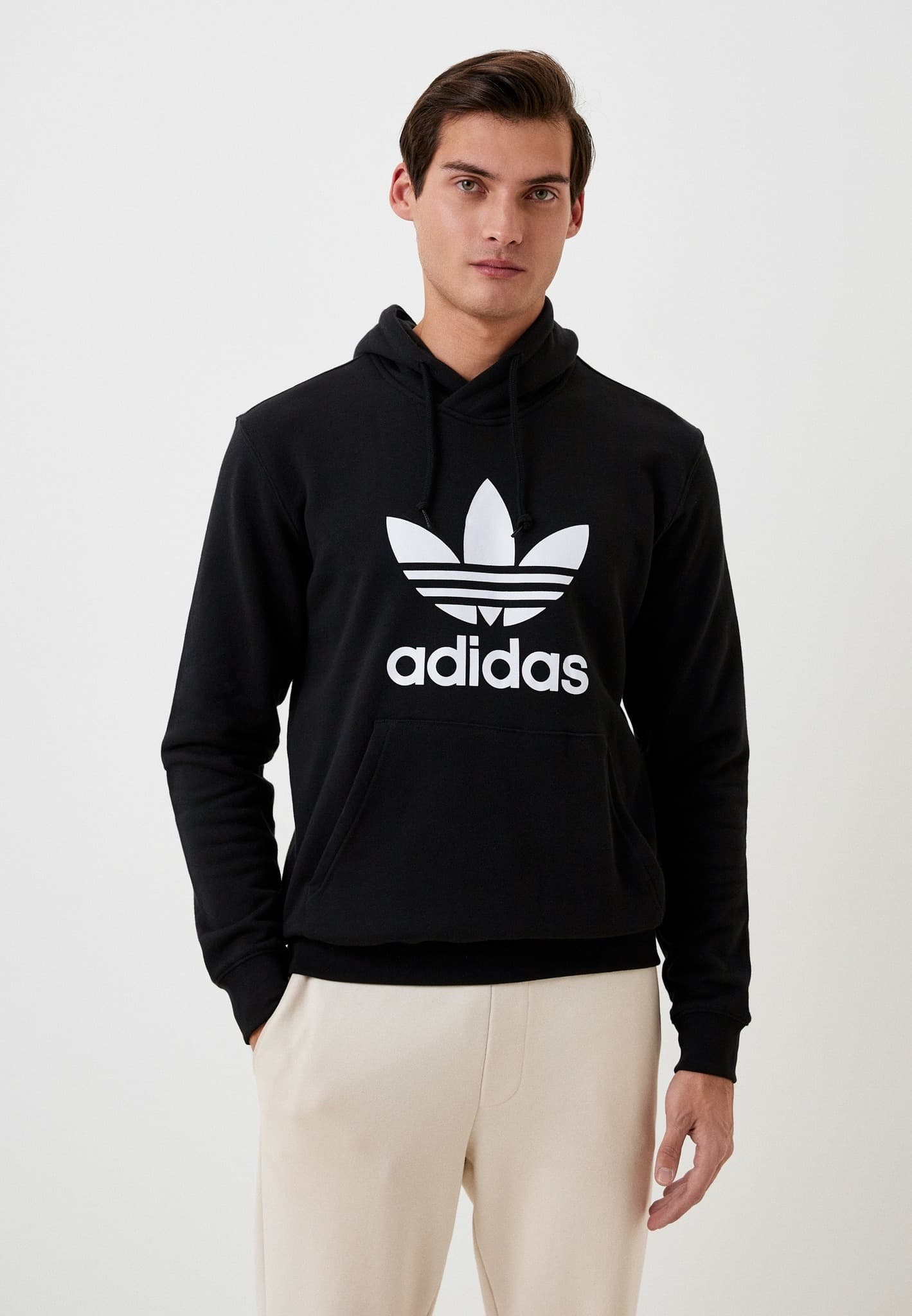 Moletom Adidas Masculino Trefoil Hoody Im4489 Preto/Branco Tam. M