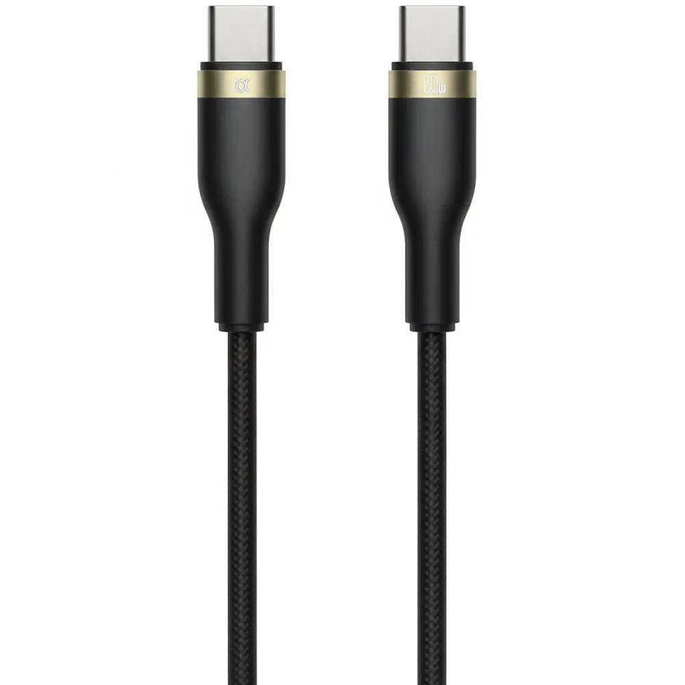 Cabo A'Gold Cable Pro+ Cb114 Turbo (Anatel) USB-C para USB-C 60W 1M Preto