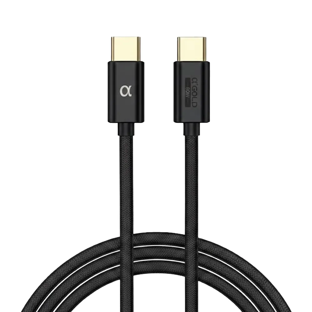 Cabo A'Gold Cable Pro+ Cb123 Turbo USB-C para USB-C 60W 1M Preto