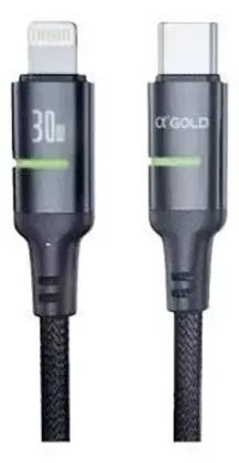 Cabo A'Gold Cable Pro Cb18 Turbo USB-C para Lightning 30W 1M (Anatel) Preto