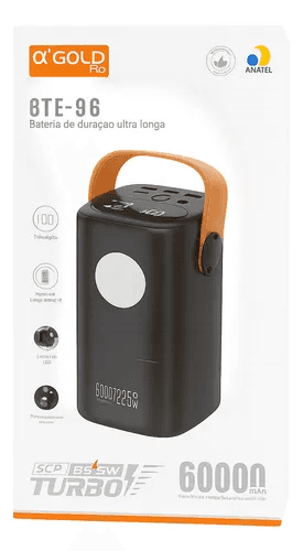 Carregador Portátil A'Gold Pro Bte-96 22.5W 60000mAh Preto
