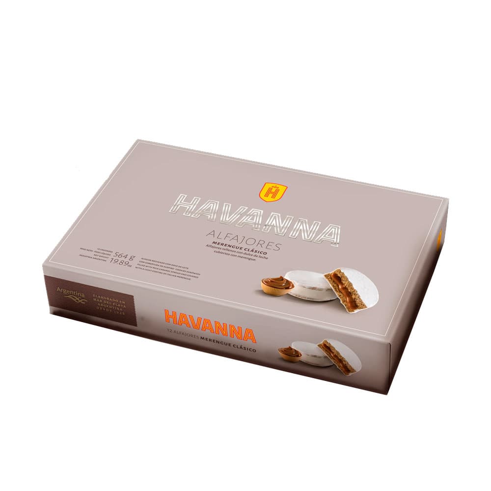 Alfajor Merengue Clássico Havanna 565G 12 Unidades