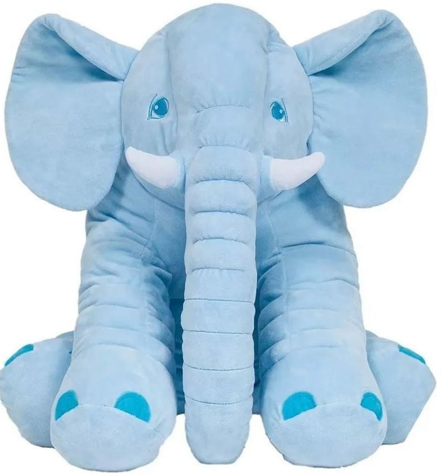 Almofada de Pelúcia Elefante Gigante Buba Azul 60CM