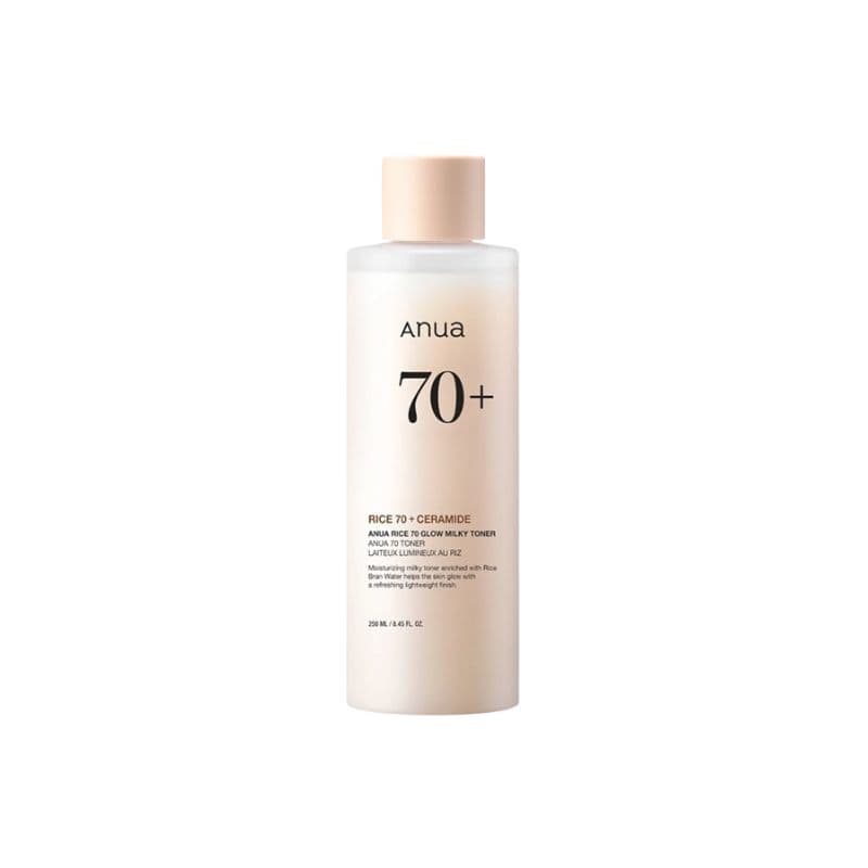 Tônico Anua 70 + Ceramide Glow Milky Toner 250ml