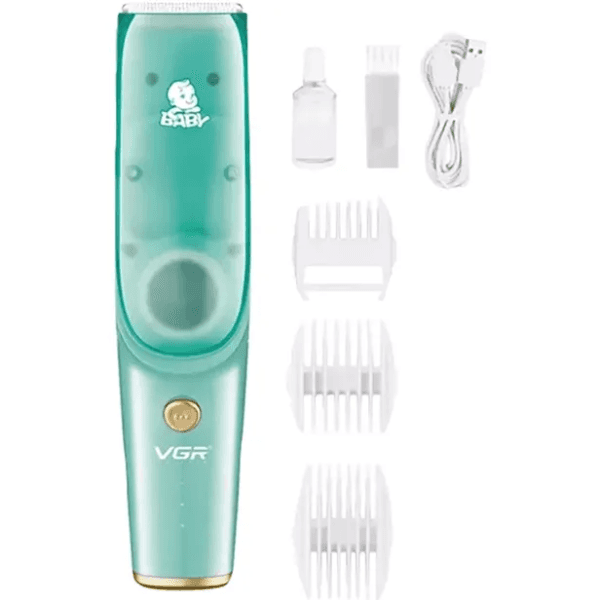 Aparador de Cabelo Vgr V-151 Baby Clipper 800Mah Ipx7 Recarregável Verde Claro