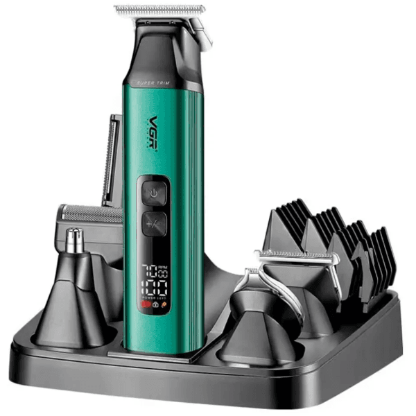 Aparador de Cabelo Voyager Vgr V-117 14 Em 1 Recarregável Verde/Preto