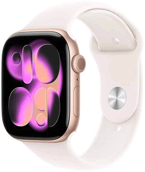 Smartwatch Apple Watch Serie 11 42MM MEU04LW/A GPS Pulseira Esportiva Rosa Dourado P/M