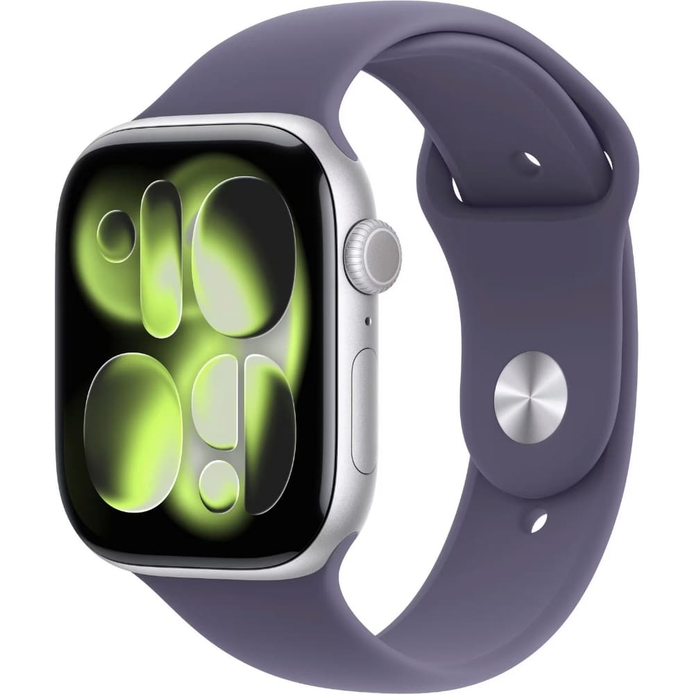 Smartwatch Apple Watch Series 11 46MM GPS - Prateado Alumínio/Pulseira Esportiva Roxo Nevoeiro