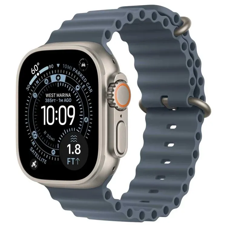 Smartwatch Apple Watch Ultra 3 49MM Cell MEWH4LW/A Natural com Pulseira Ocean Azul