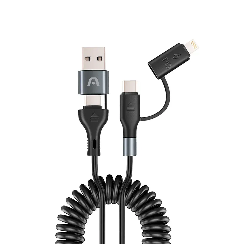 Cabo Argom Arg-Cb-0071BK 4 Em 1 USB-A/Type-C para Type-C/Lightning