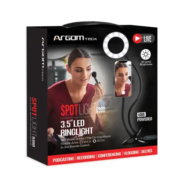 Luz LED Argom Spotlight 9300 3.5" com Suporte Preto