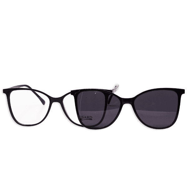 Armação para Óculos de Grau Visard 2204 Clip-on 56-16-142 C1 Preto