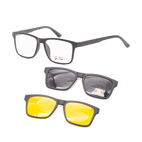 Armação para Óculos de Grau Clip-on Visard Tr2202 C2 Tam. 54-18-138MM - Preto