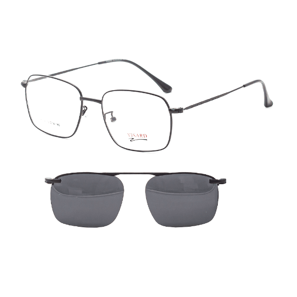 Armação para Óculos de Grau com Clip-on Visard L8004 C4 Tam. 54-18-140mm - Preto