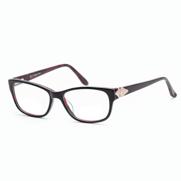 Armação para óculos de grau feminino Visard OA8123 C1 52-17-135mm - Preto e Vermelho