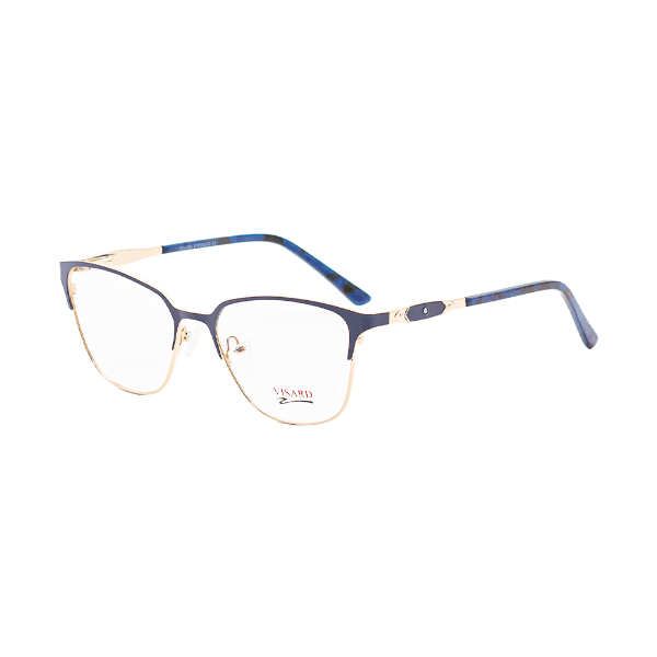 Armação para Óculos de Grau Visard 3014 C4 Tamanho 54-18-140MM Azul/Dourado