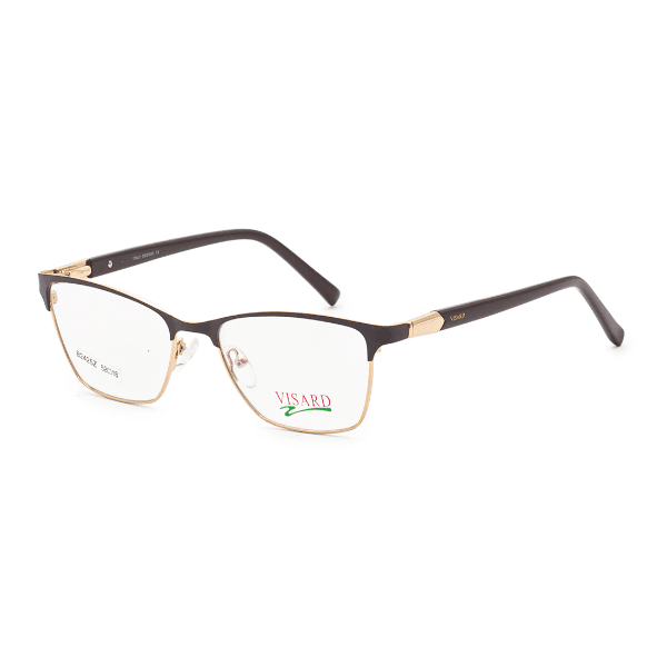 Armação para Óculos Visard B2425Z C2 Marrom e Dourado Tamanho 52-18-135MM