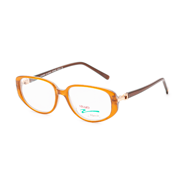 Armação para Óculos de Grau Visard Mod 10023 Col.114 53-17 Marrom/Amarelo