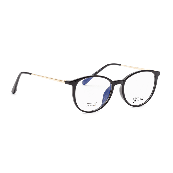 Armação para Óculos de Grau Visard Tr1707 C1 Tam. 48-14-140MM Preto/Dourado