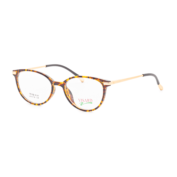 Armação para Óculos de Grau Visard Tr8009 Tam. 49-18-138MM Animal Print/Dourado