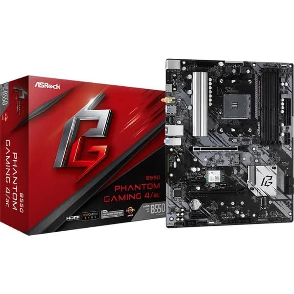 Placa-mãe Asrock B550 Phantom Gaming 4/Ac WIFI/HDMI/M2/DDR4/ATX
