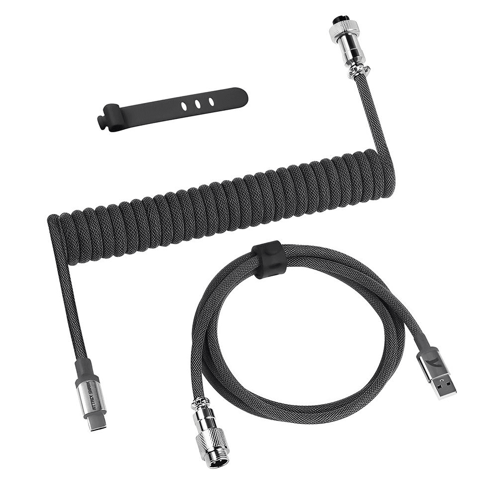Cabo Attack Shark En Espiral X Mamgasnake USB-C/USB-A Preto