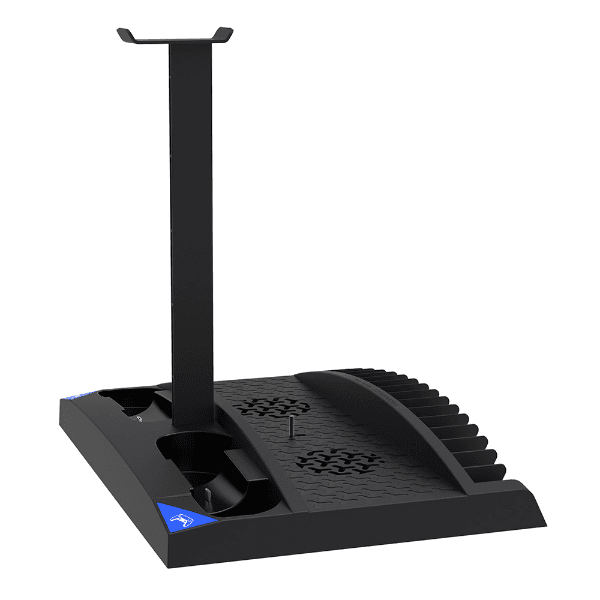 Base Carregadora Ipega Pg-P5013B para Ps5 6 Em 1 Dual Stand RGB Cooler Preto