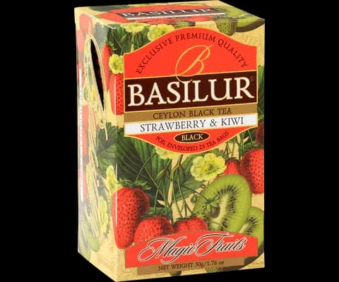 Chá Basilur Magic Fruits Strawberry & Kiwi 20 Saquinhos