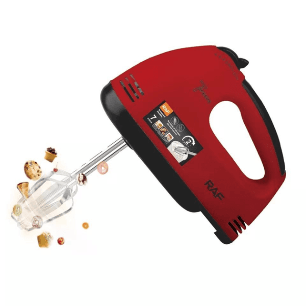 Batedeira Elétrica Raf R.6633 Hand Mixer 7 Velocidades 270W 19500Rpm 220-240V ~ 50/60Hz Vermelho/Preto