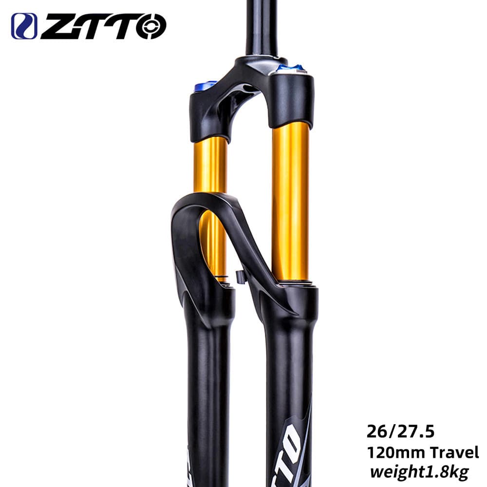 Garfo de Suspensão Ztto 26 120 29 Polegadas 27,5″ Ouro Mtb 1/8Mm Tubo Reto Liberação Rápida Qr Suspensão A Ar