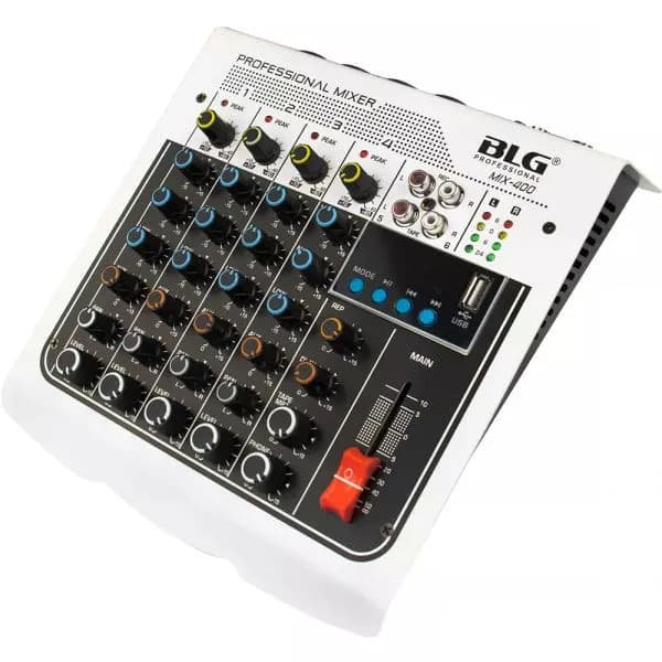 Mixer Blg Mix-400 4 Canais/Mic/Aux/USB/Bluetooth