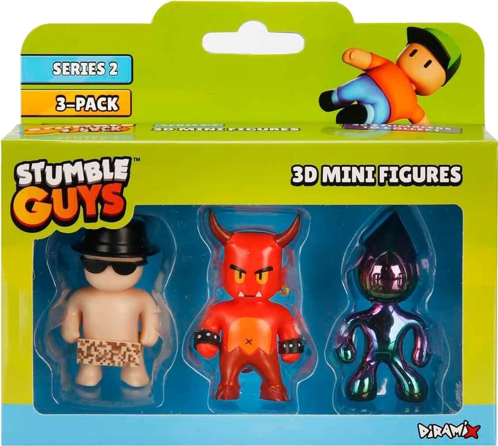 Bonecos Colecionáveis Stumble Guys 3D Mini Figures S2 Diramix Art.2 - 0439 (3 Unidades)