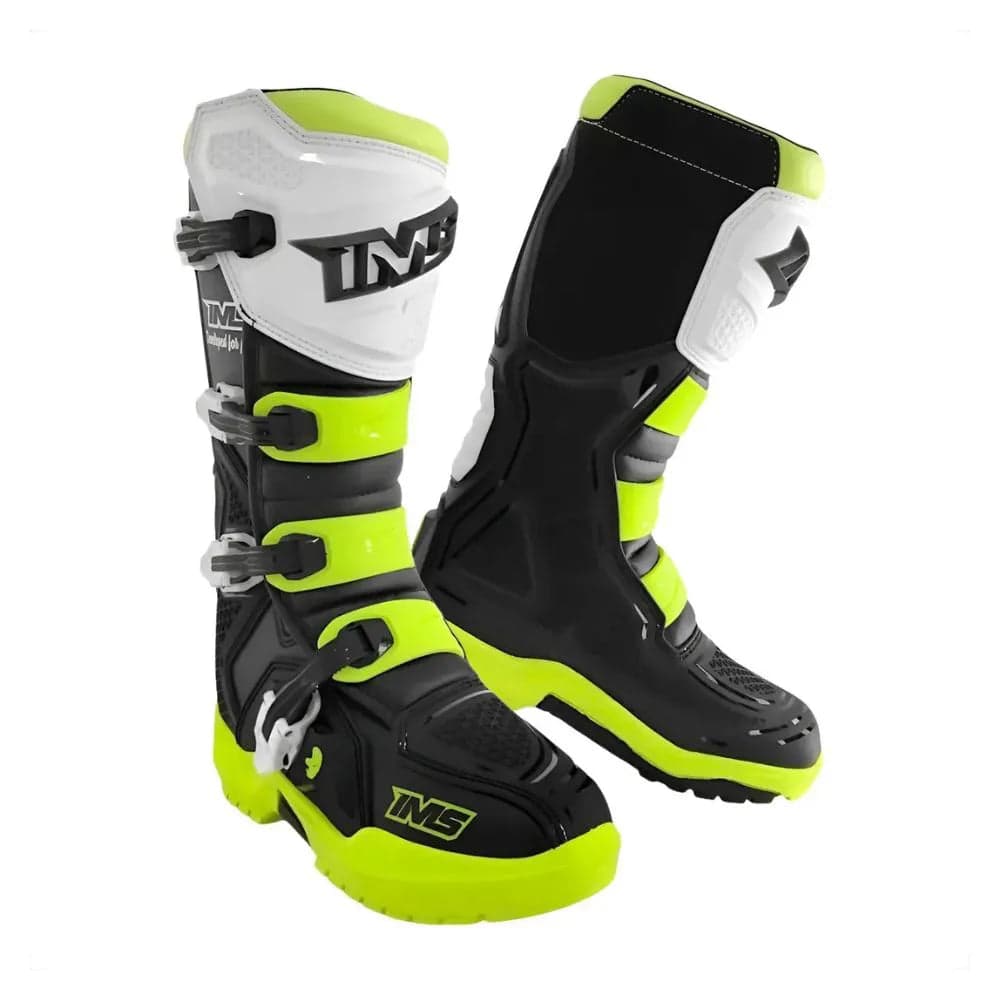 Botas Ims Robust Injectada Preto / Fluor / Branco Tamanho 42