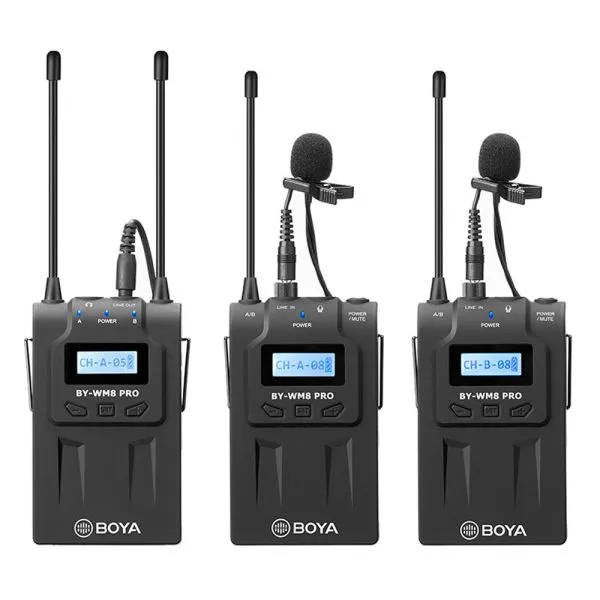 Microfone Lapela Sem Fio Boya By-Wm8 Pro-K2 (2TX+1RX)