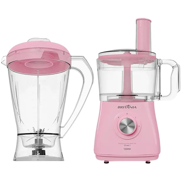 Processador Britania BMP1100RS 12 Em 1 1.25L/2V/1000W/220V Rosa