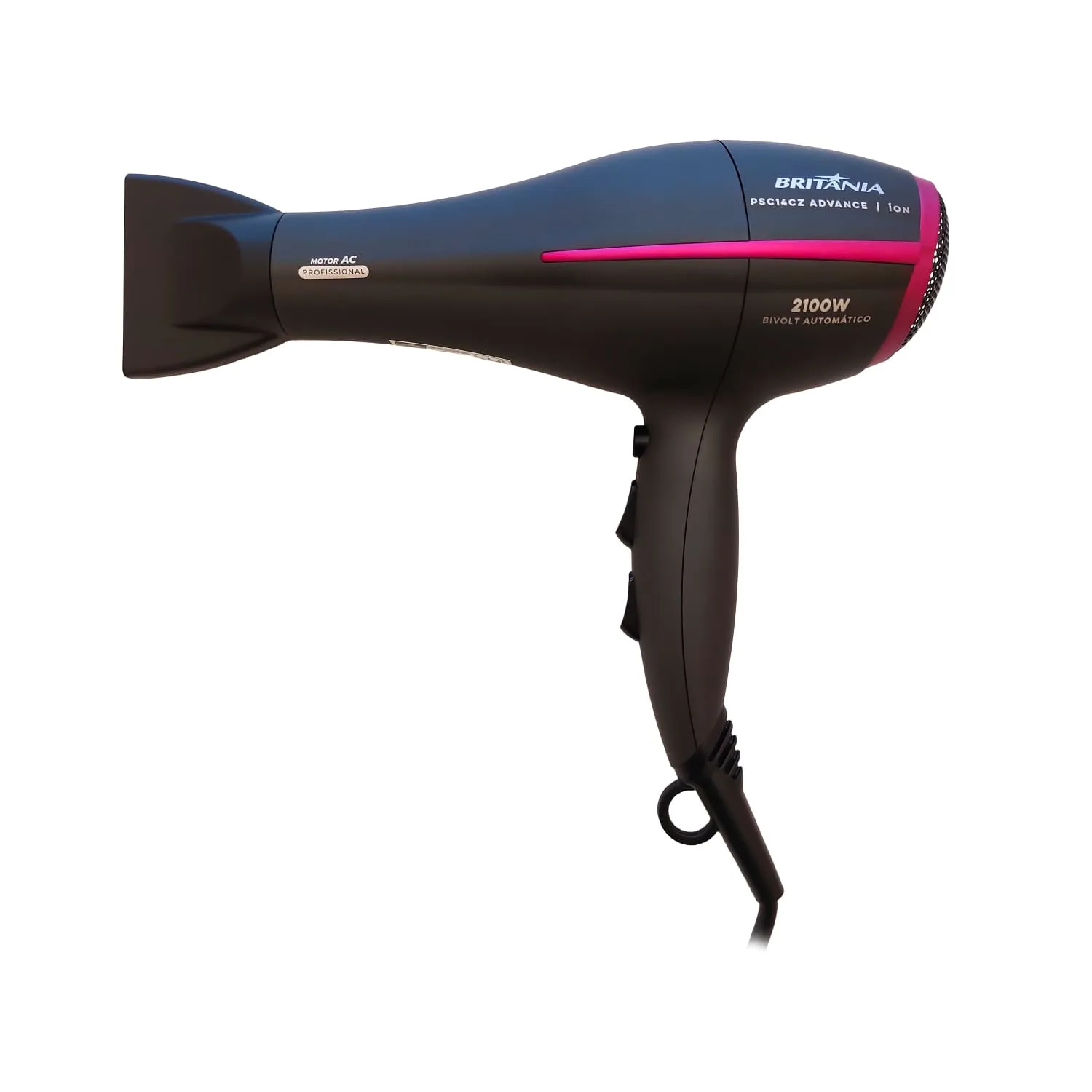 Secador Britania PSC14CZ 3 Temp/2 Vel/2100W Bivolt Preto/Rosa