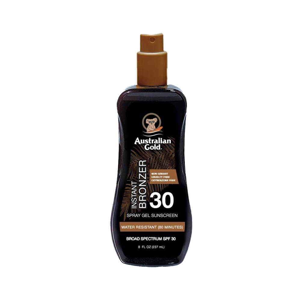 Protetor Solar Australian Gold Instant Bronzer Spray Gel FPS 30 237ml