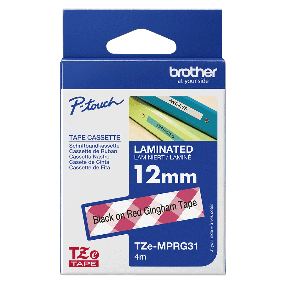 Fita Rotuladora Brother Tzemprg31 12MM Preto/Vermelho