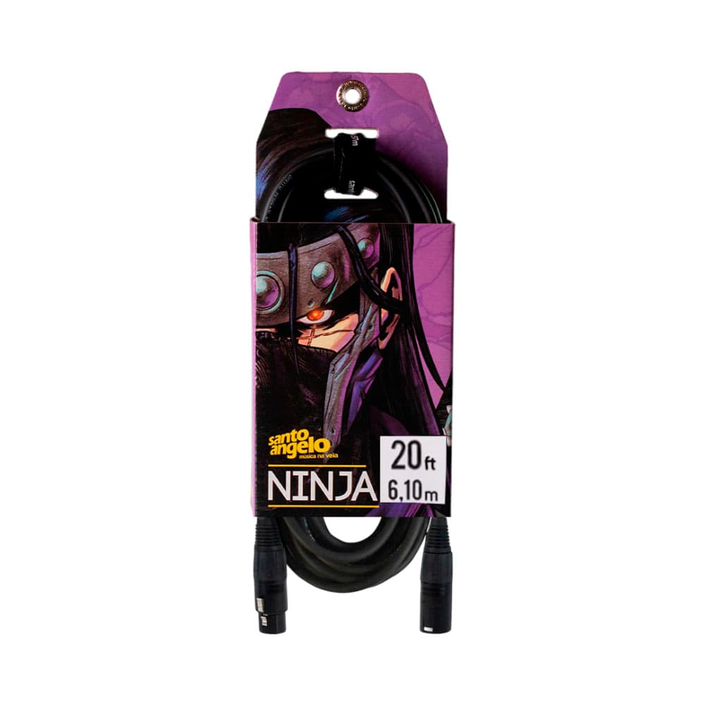 Cabo de Microfone Santo Angelo 20FT Ninja Lw Xrl A Xrl 6.10M Preto